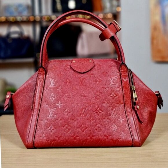 Louis Vuitton Handbags - LOUIS VUITTON Authentic Marais MM  LV Empreinte Leather Red Handbag Satchel LV